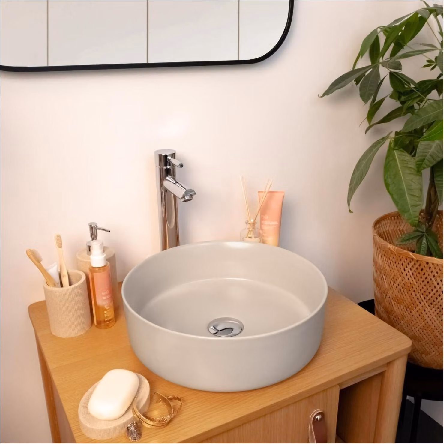 Lavabo da appoggio tondo 36 x 36 cm DIEGO