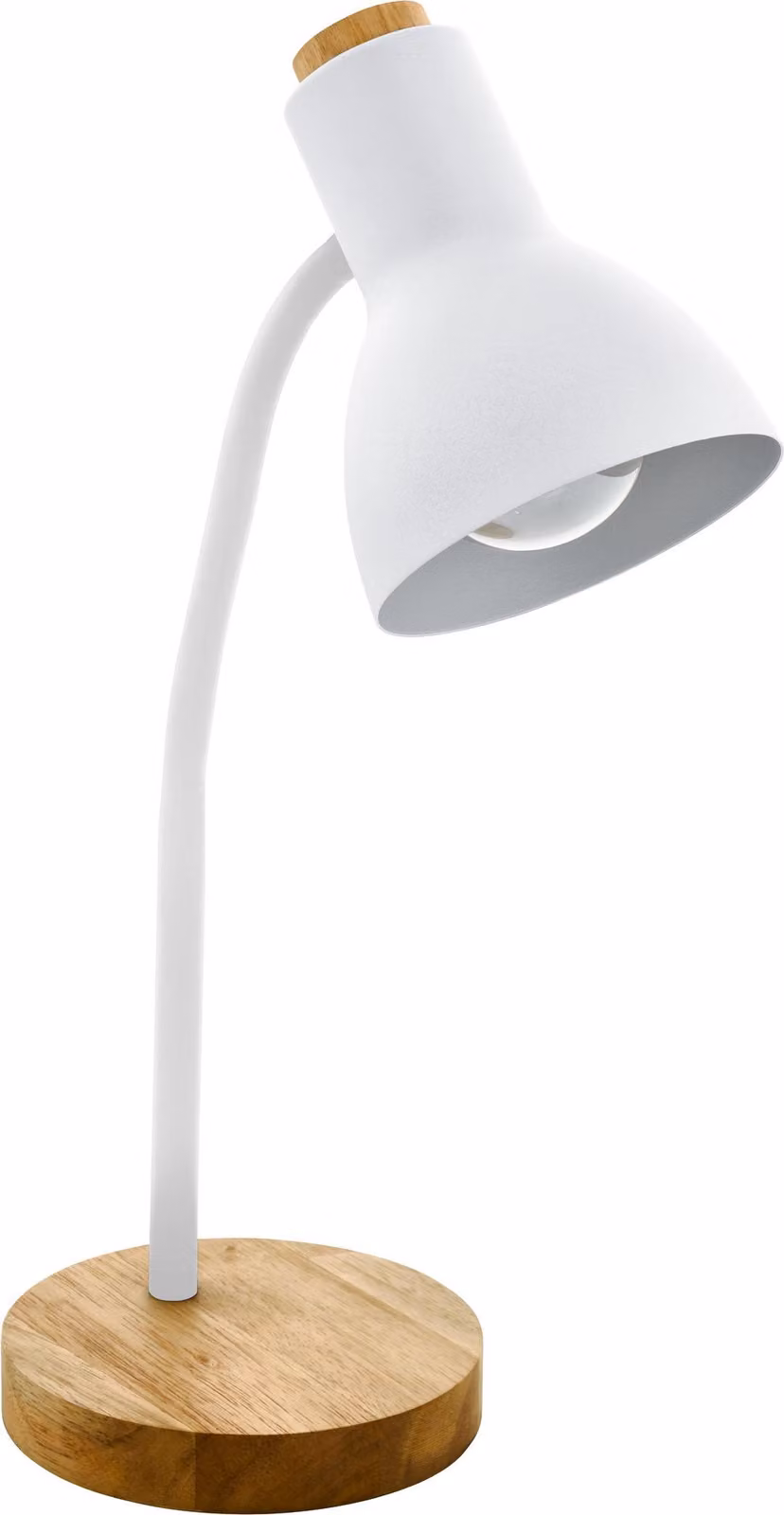 Lampada Da Tavolo Minimal Veradal Legno Bianco 1 Luce E27