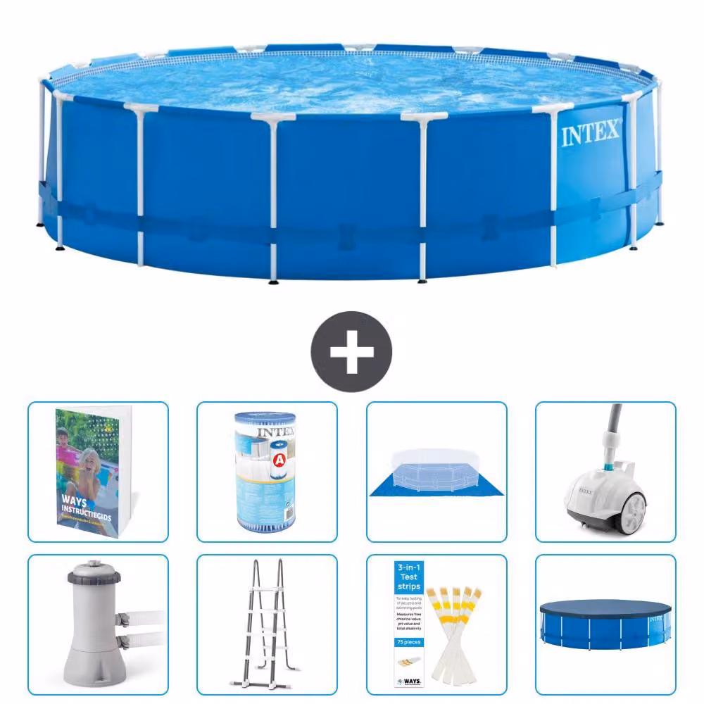 Piscina autoportante rettangolare - 457x122 cm - 7 pezzi - Modello S549