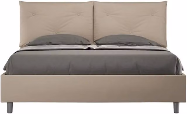 Letto matrimoniale senza rete imbottito 160x210 similpelle tortora Appia