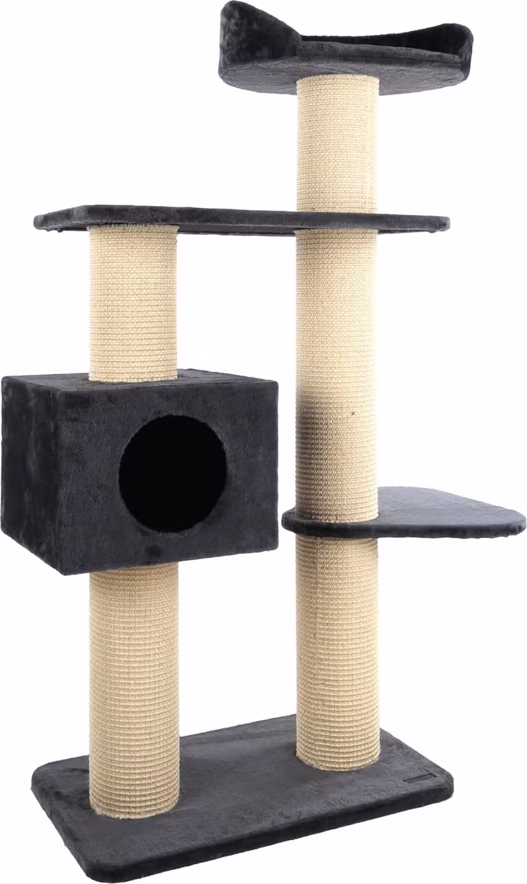 Albero per graffi Flamingo Azrael – Grigio scuro | 101 x 48 x 157 cm | Stabile, versatile