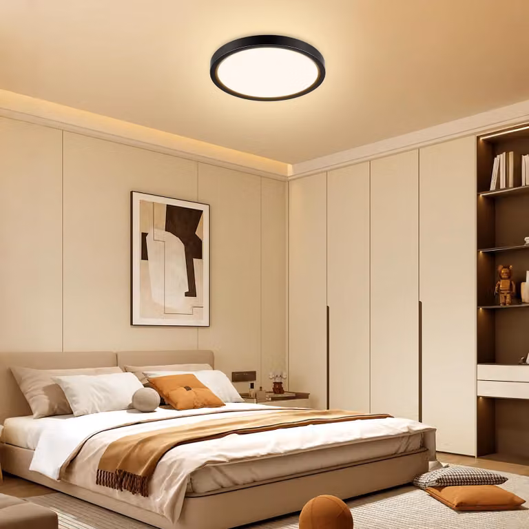 Pannello LED per soffitto - 24 W - 4000 K (bianco neutro) - Confezione da 2 - Ultraleggero - Materiale: ferro e acrilico - Colore: nero