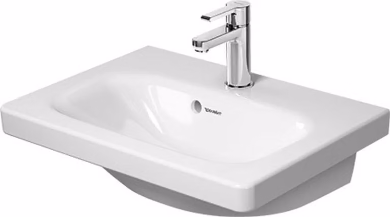 Duravit DuraStyle Lavabo Compact 55 cm avec trop-plein, avec table de robinetterie, 1 trou de robinet, 23375500001, 23375500001