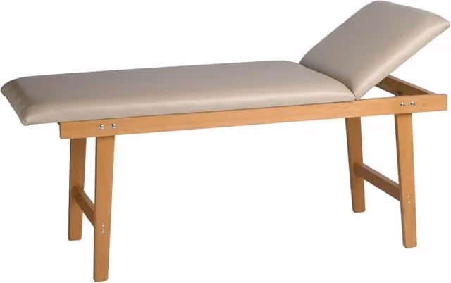 Lettino da Massaggio Visita Fisioterapia Fisso 2 Sezioni 190x70x75 cm 150Kg Beige
