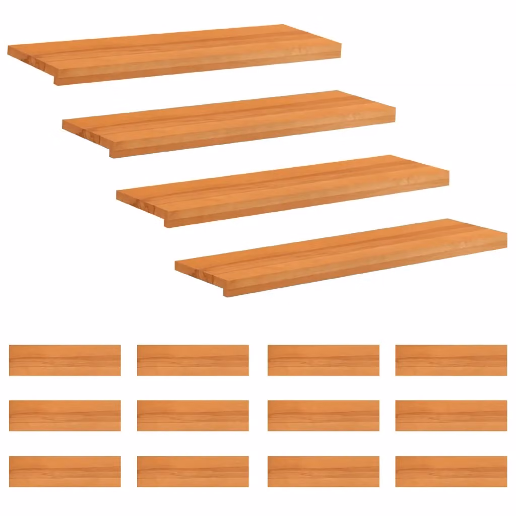 Set di 16 tappeti per scale vidaXL in legno, colore marrone, L 100 x P 30 x H 2 cm – 2