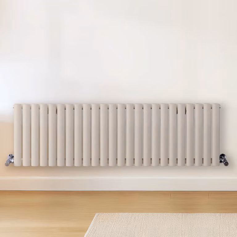 Radiatore di Design Orizzontale Bianco (Pearl Bianco) - 400mm x 1416mm - Pannello Doppio  - Revive