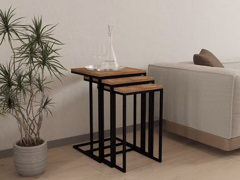 Skye Decor, Stoli- Stoli PUQ, Atlantic, tavolini, 61,8x40x40 cm, 100% pannello di particelle rivestito in melamina