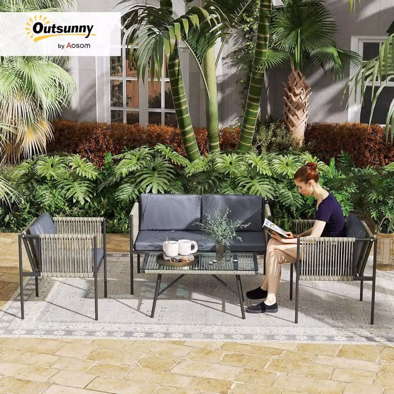 Set da salotto - Set da pranzo - Set per balcone - Arredamento da giardino - Arredo lounge - Polyrattan resistente agli agenti atmosferici