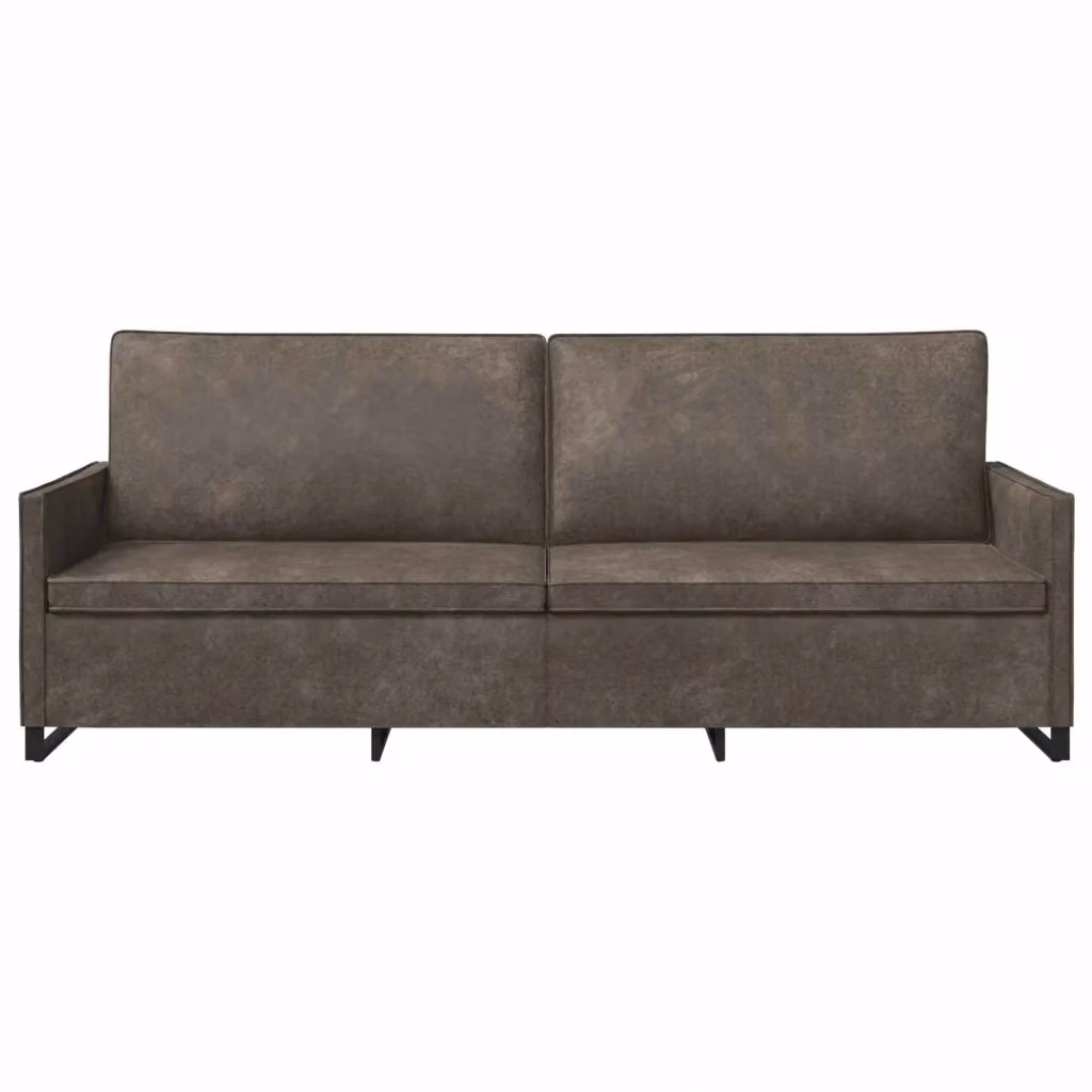 Divano a 3 posti moderno vidaXL in tessuto grigio con struttura in metallo e poggiatesta regolabile L: 220 cm, P: 81 cm, H: 82 cm – 2