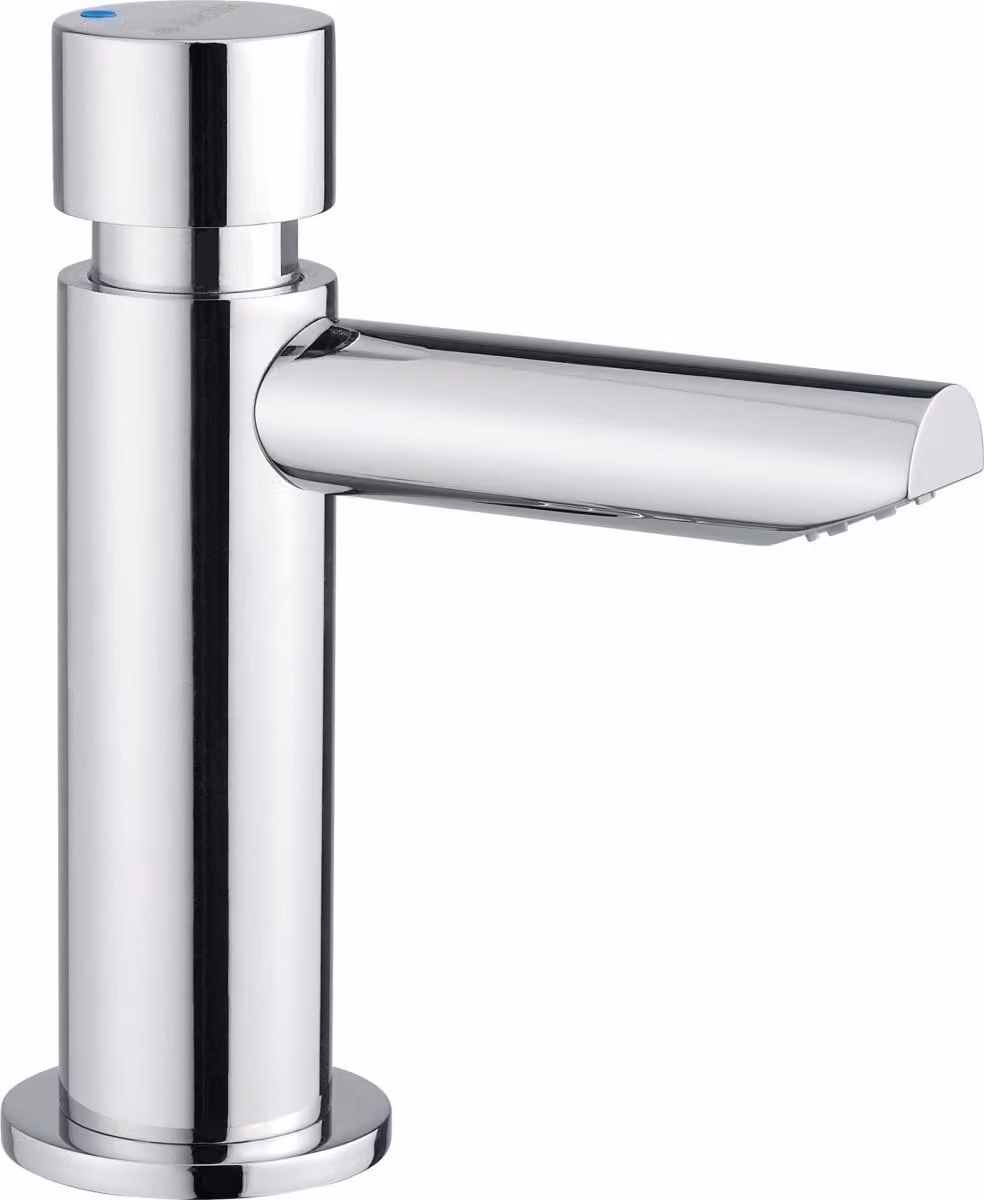 Timed washbasin mixer