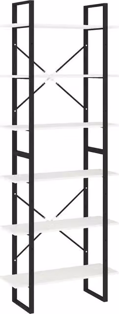 Mobile contenitore alto stile industriale HELLOSHOP26 in legno di pino bianco e metallo con finitura opaca L: 80 cm, P: 30 cm, H: 210 cm