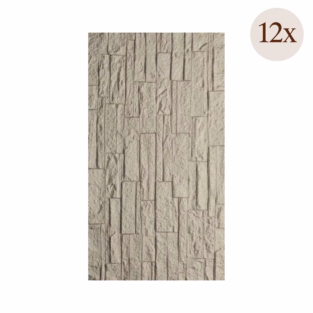 Set da 12 pannelli decorativi Torriana DMORA colore grigio, L: 60 cm, P: 2,5 cm – 2
