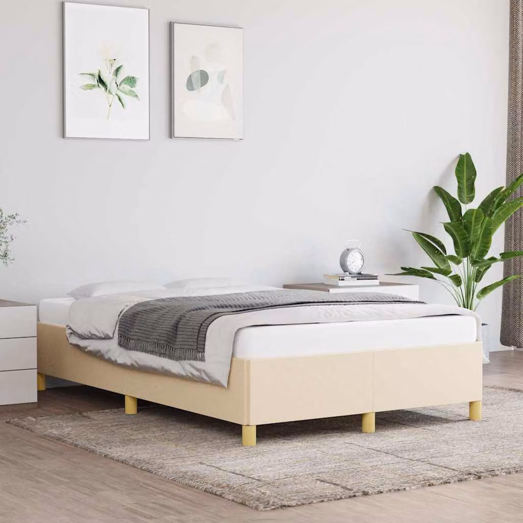 Giroletto vidaXL senza materasso in tessuto beige L 120 cm x P 200 cm