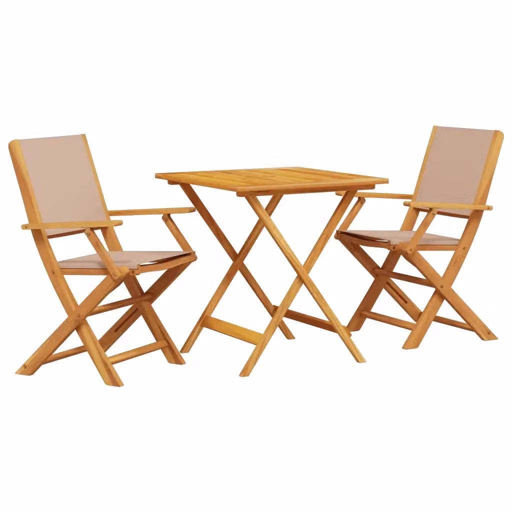 Set da Bistrot 3pz vidaXL in Legno di Acacia Oliato per Giardino e Terrazzo – 2