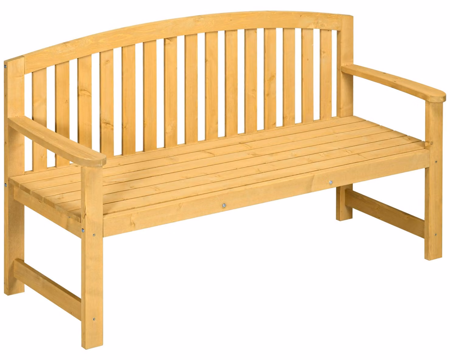 Panca da giardino in legno per 2 persone, con schienale | Colore: arancione | Dimensioni: 143x51x85 cm
