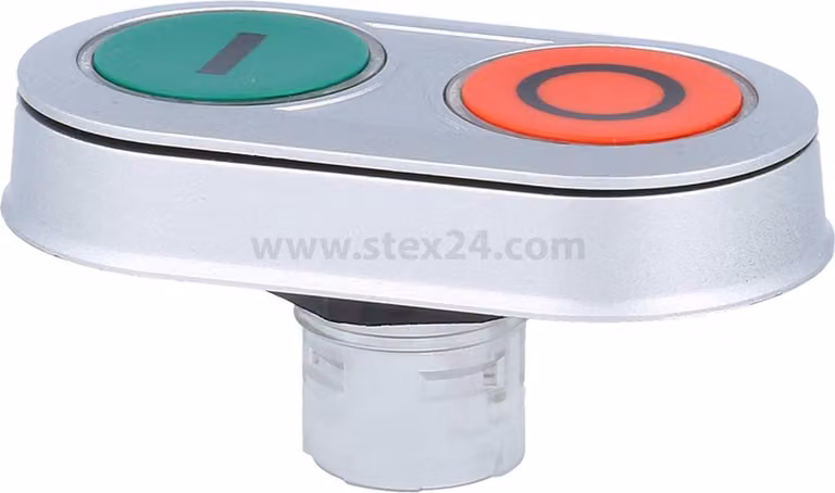 Georg Schlegel Pulsante doppio con illuminazione ad anello, illuminabile in rosso/verde, rettangolo arrotondato, OKTRON-R corsa 3,0 mm -