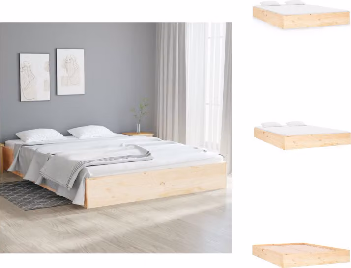 vidaXL Letto in legno massiccio 120x190 cm - Letti e strutture letto