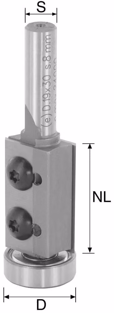 BRÜCK HW-WP Fresatrice per bordi tipo 386 D=19 mm, NL=30 mm, S=8 mm - Kula frontale | 3861903003