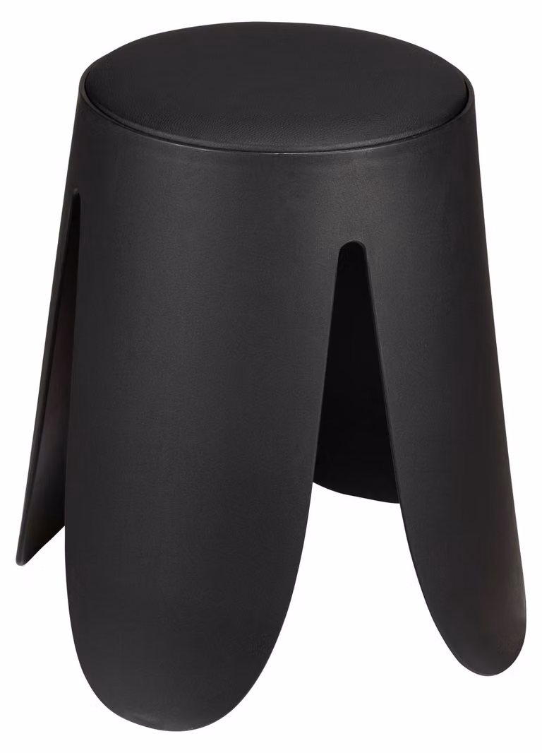 Sgabello da bagno WENKO Mod. Comiso nero opaco, carico fino a 180 kg