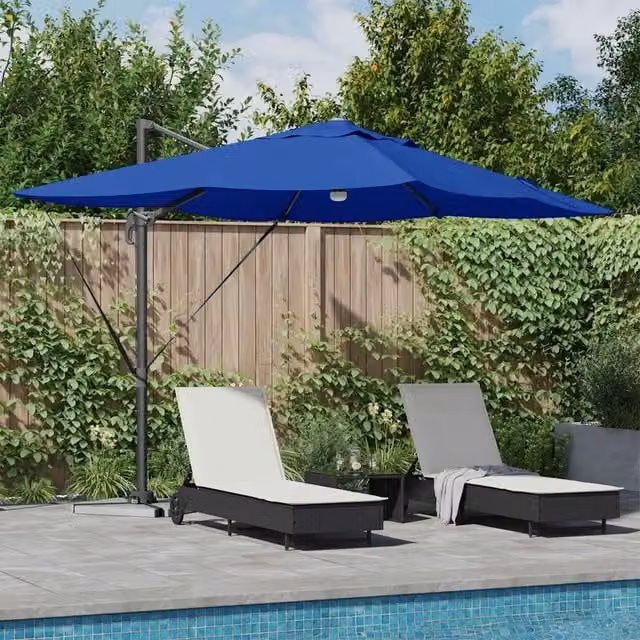 Ombrellone 351 x 250 x 253 cm Poliestere e Alluminio Azzurro 42003364