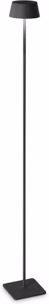 Lampada da terra LED Pure Pt Ideal-Lux nera in metallo e tessuto