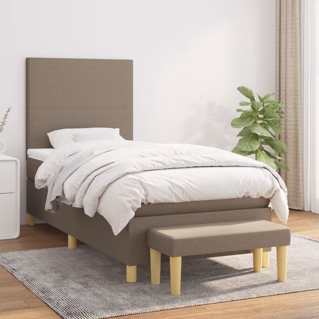 Maison Exclusive - Giroletto a Molle con Materasso Tortora 80x200 cm inTessuto