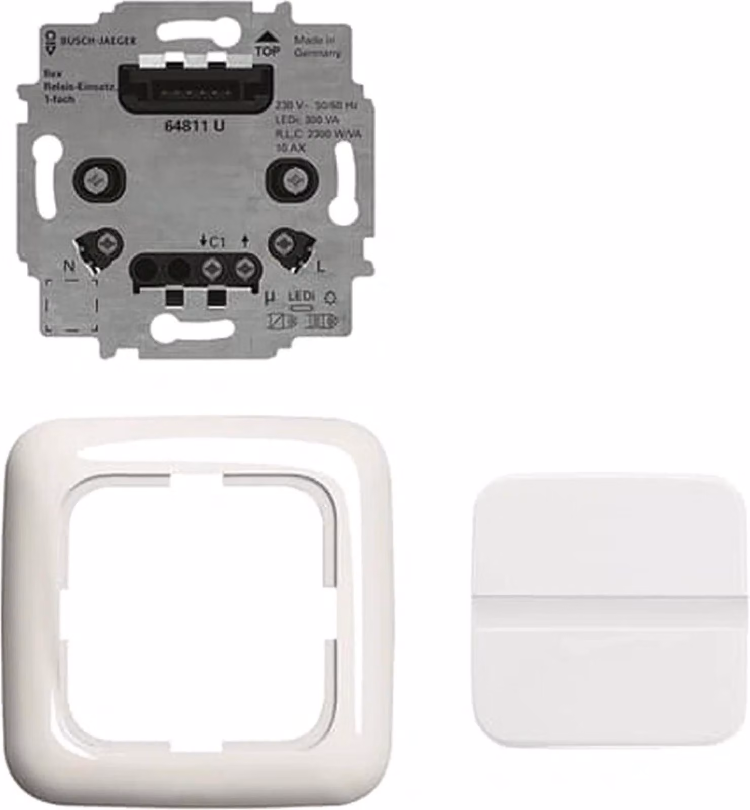 Interruttore comfort Busch-Jaeger, flessibile, set con inserimento relè, 1 pz.