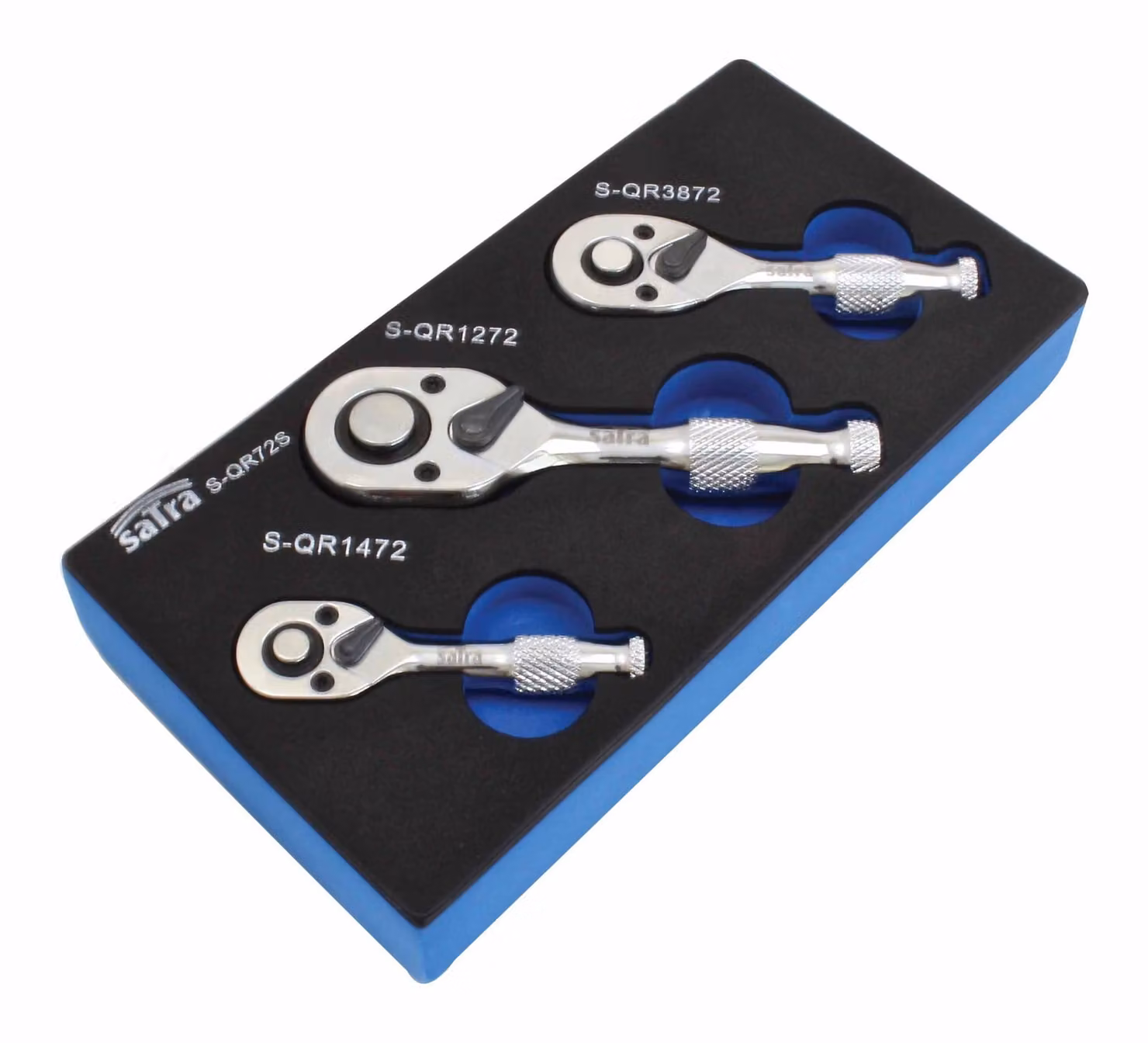 Set-kit mini cricchetti, chiave a cricchetto corto a 72 denti, reversibili da 1/4", 3/8" e 1/2", 3 pezzi