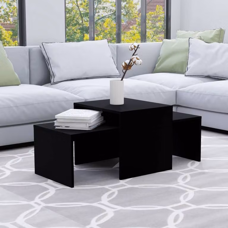 Maison Exclusive - Set tavolino da salotto nero 100x48x40 cm Materiale ligneo