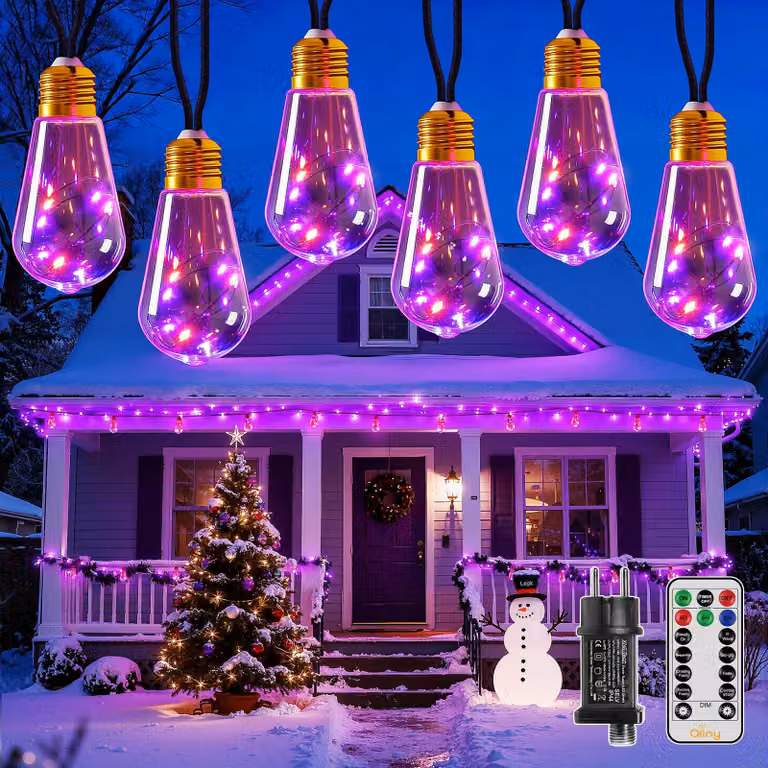 Catena luminosa da 8 metri, con 16 LED (tipo S17), 8 modalità, timer, dimmerabile, ideale per Halloween