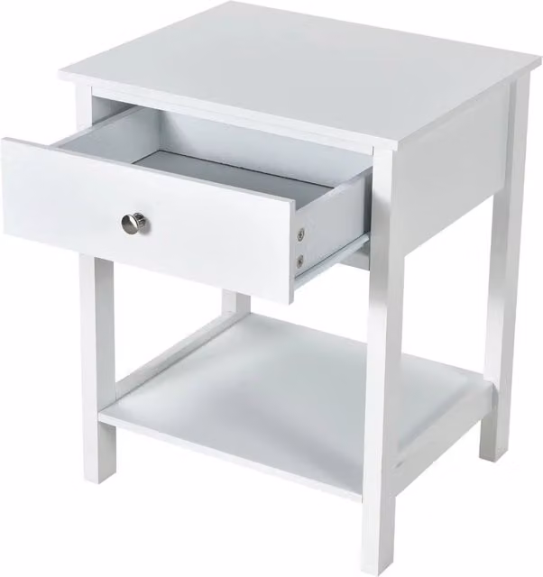 Set di 2 comodini moderni e compatti 48 x 40 x 58 cm pratico spazio di archiviazione e design semplice in MDF bianco 20_0012524
