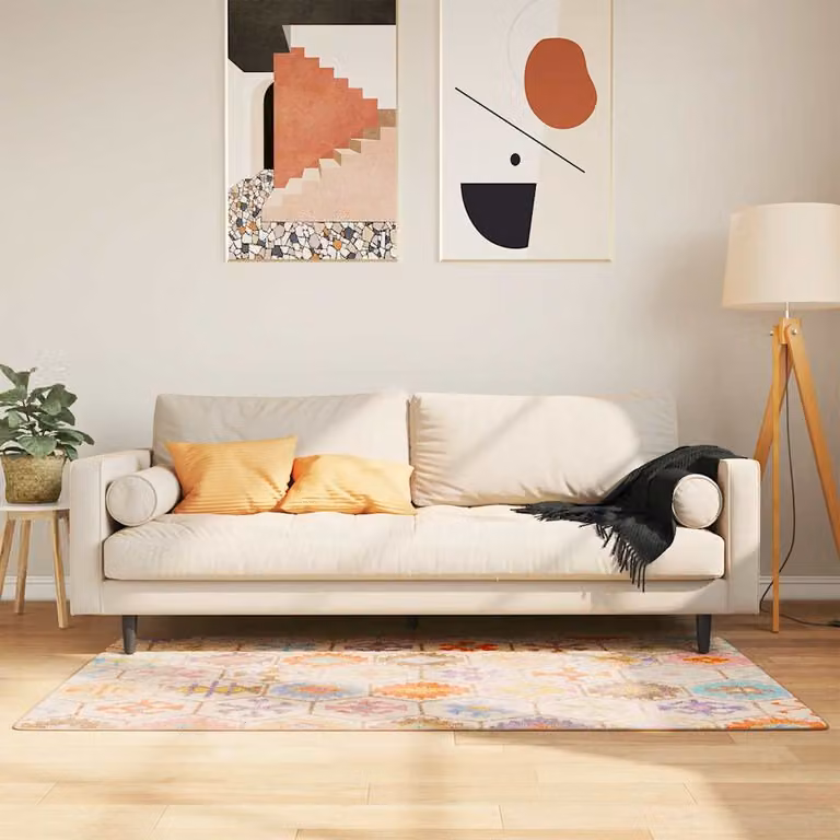 Tappeto lavabile moderno multicolore vidaXL con design astratto in poliestere, L 150 cm x P 80 cm