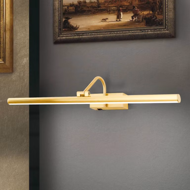 ORION Lampada LED per quadri Sofia dorata, 60 cm, Ottone / Oro, Soggiorno / Sala da pranzo, Metallo, Moderno, Applique