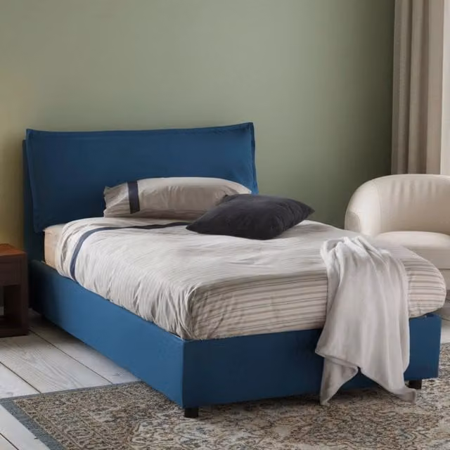 Letto Attinia Talamo Italia con Materasso Incluso, Blu, L/P/H: 120 x 200 x 135 cm