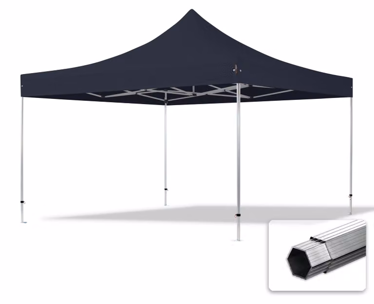 TOOLPORT 4x4m gazebo pieghevole PVC, PROFESSIONAL alluminio, nero