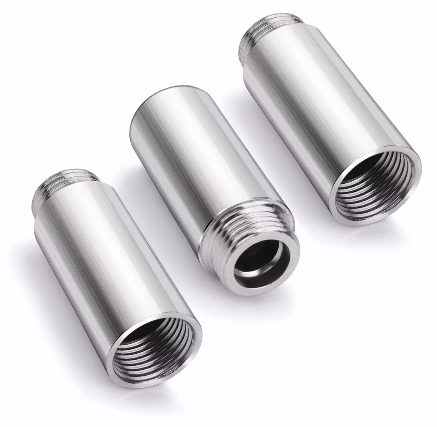 Set di 3 prolunghe per soffioni doccia in acciaio inox