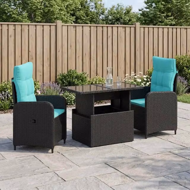 Set da pranzo per esterni 3 pz polyrattan 3422404