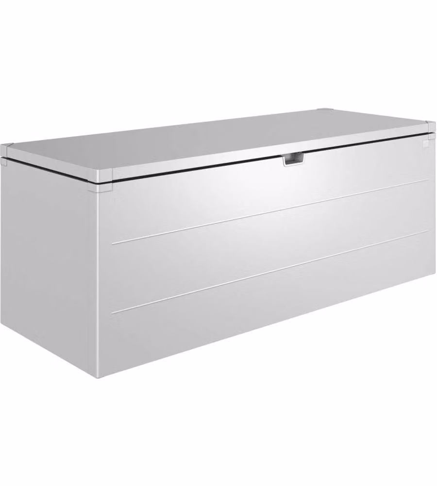 Biohort Baule da Esterno Cassapanca Argento Metallizzato 207x81 cm
