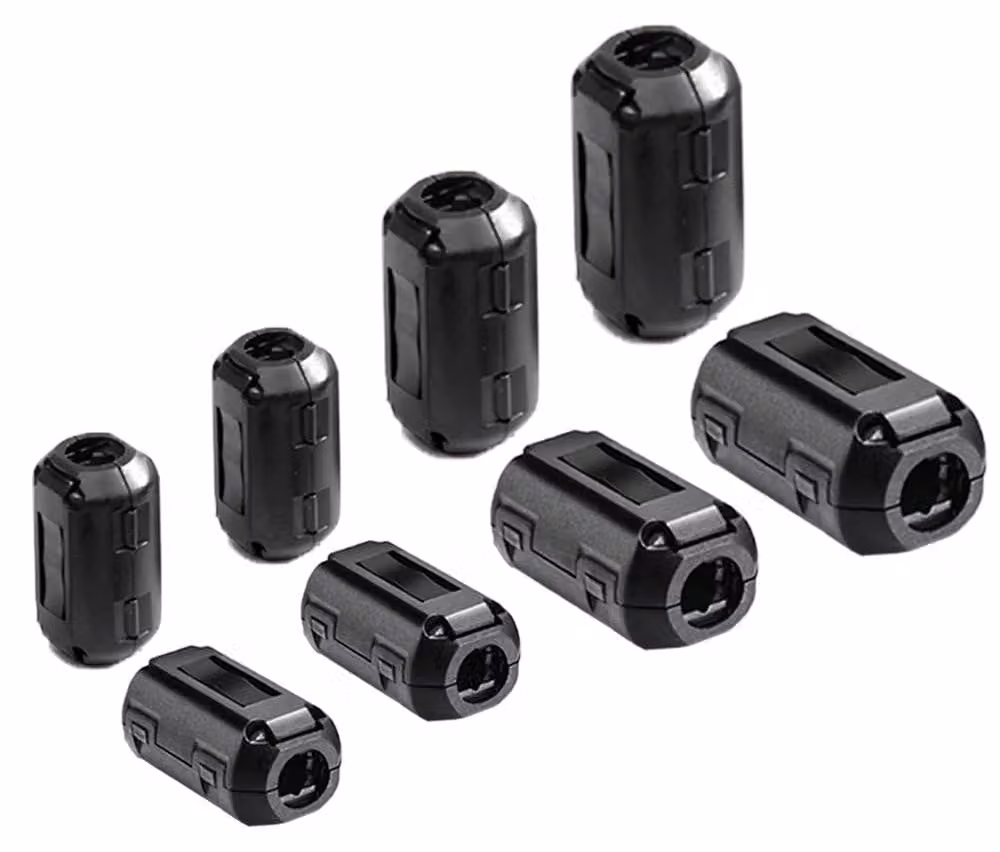 Set di 8 nuclei ferromagnetici ad anello, filtro EMI, diametro interno da 3,5 a 9 mm