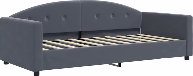 Letto da Giorno Grigio Scuro 90x190 cm in Velluto
