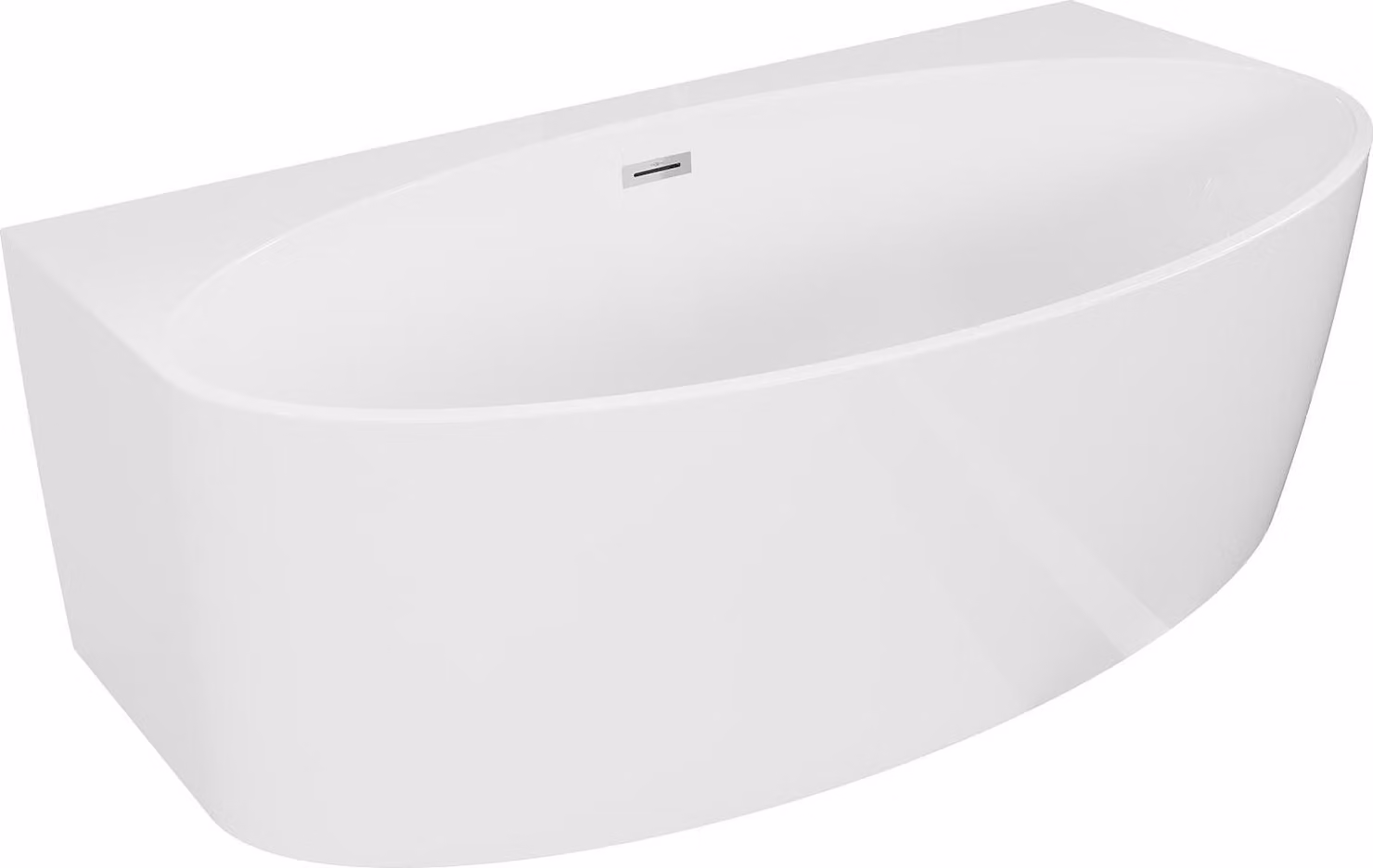 Mexen Bruna vasca da bagno autoportante ad incasso 170 x 88 cm, bianco lucido, troppopieno cromato - 52731708800-01