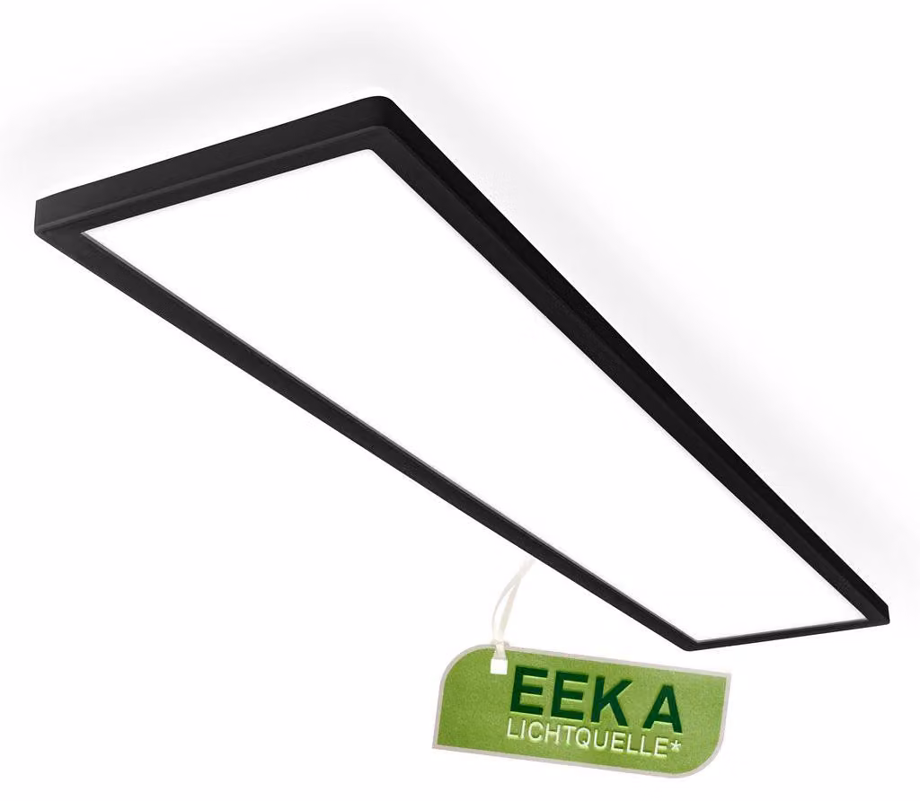 Briloner Pannello LED con sorgente luminosa EEK A* 98 cm rettangolare 22,5W, 4800lm, 4000K bianco neutro backlight nero - Plafoniera LED soggiorno camera ufficio