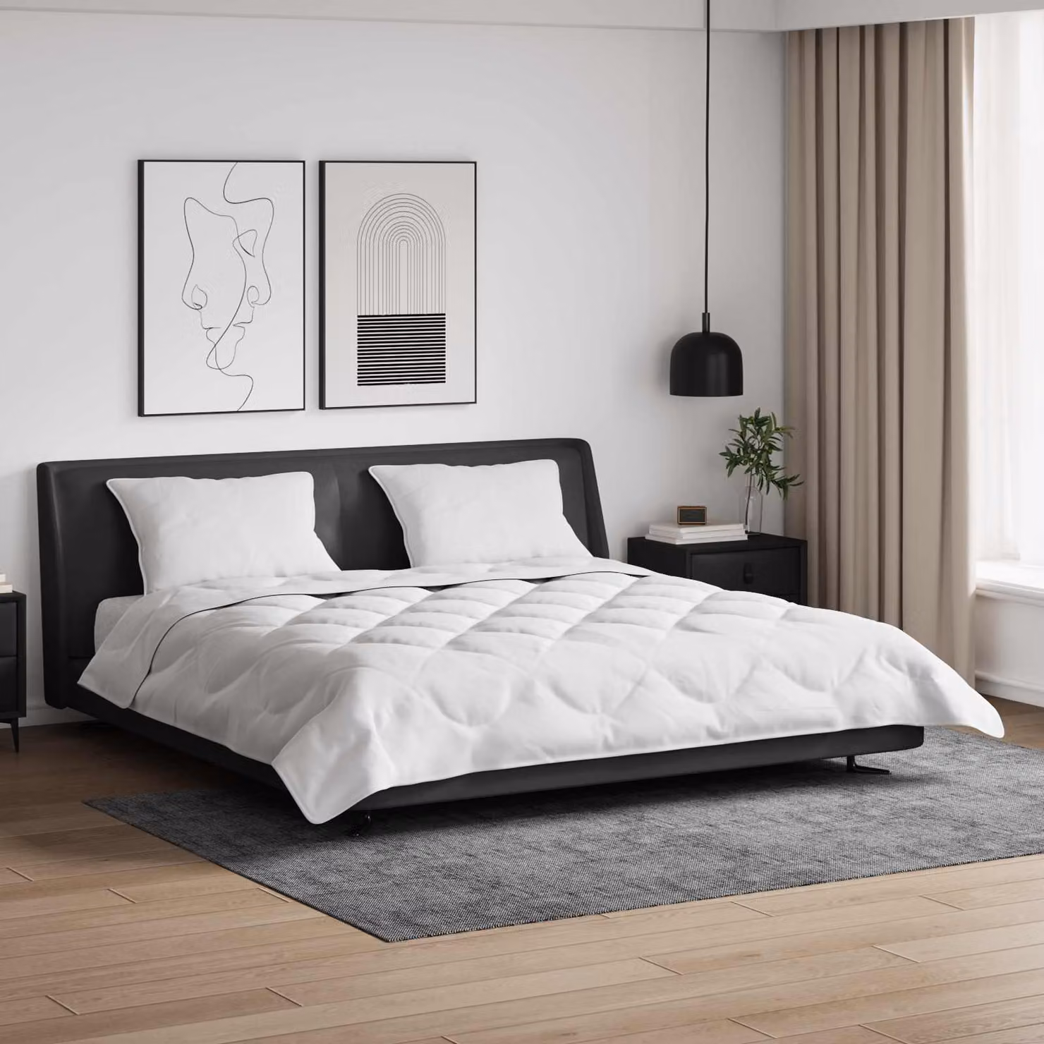 Set Piumino Letto Estivo vidaXL Bianco in Microfibra e Cotone con 3 Cuscini