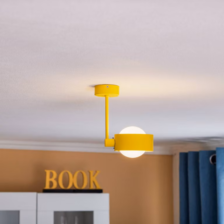 Plafoniera soffitto Mado Argon, dimmerabile, Giallo / Arancione, Soggiorno / Sala da pranzo, Metallo, Moderno, Plafoniera