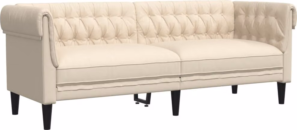 Divano Chesterfield a 3 Posti in Lino