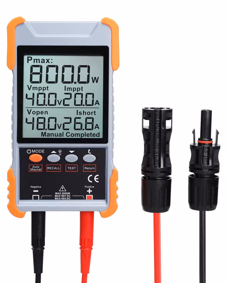 Tester per pannelli solari MPPT - Potenza: 2000 W - Tensione: 3-90 V - Portatile - Per sistemi fotovoltaici
