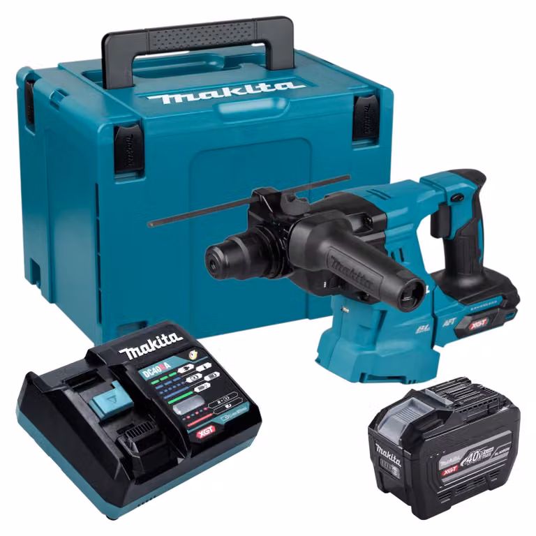 Martello combinato a batteria Makita HR 011 GE101 40 V max. 3,3 J SDS plus Brushless + 1x batteria 8,0 Ah + caricabatterie + Makpac