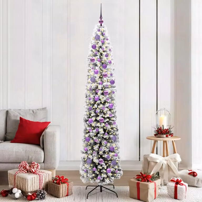 Albero di Natale artificiale moderno vidaXL verde con 300 LED luce bianca calda, Altezza: 210 cm