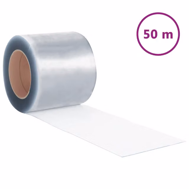 Tenda a strisce trasparente in PVC per porte con isolamento termico e assorbimento acustico, L: 200 mm, Spessore: 1,6 mm, Lunghezza: 50 m