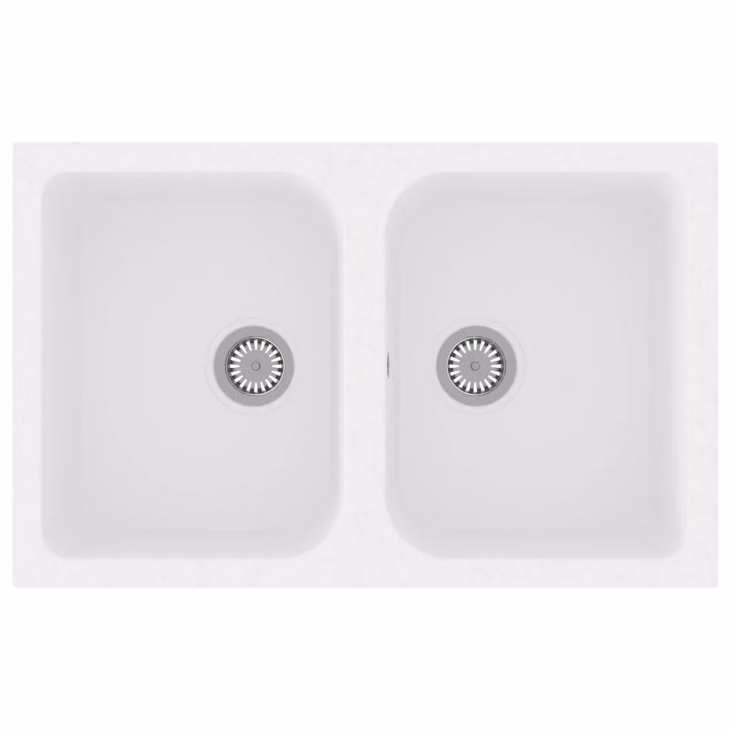 Lavello da cucina in quarzo e resina vidaXL Bianco L: 76 cm, P: 48 cm, H: 30 cm – 2